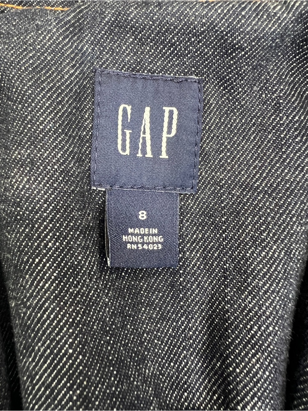 GAP Dark Wash Denim Blazer Jacket Women’s Structured Jean Jacket Sz 8 - Picture 7 of 11